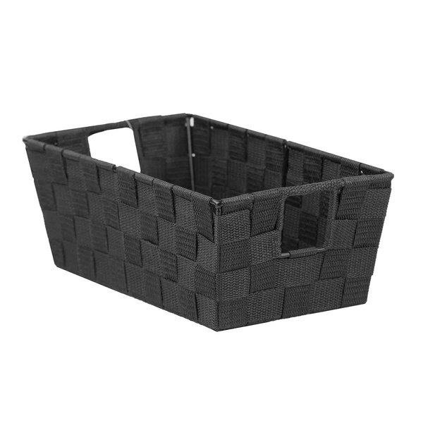 Home Basics Storage Bin, Polypropylene (PP)/Iron, 6.75 in W, 4.37 in H, 11.75 in L, Black ZOR96333